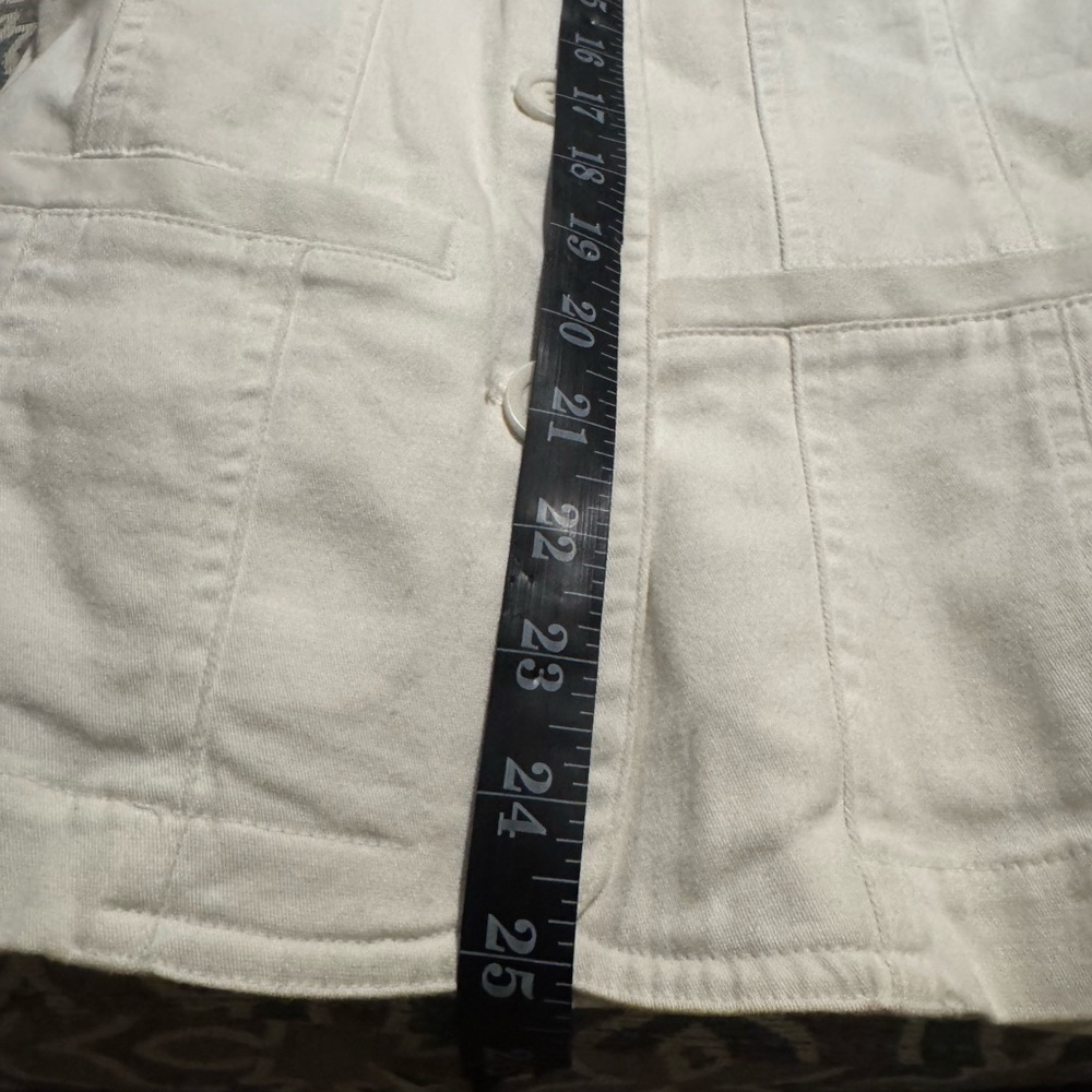 Croft & Barrow Women's Ivory Stretch Jean Jacket - Size S - Picture 9 of 10